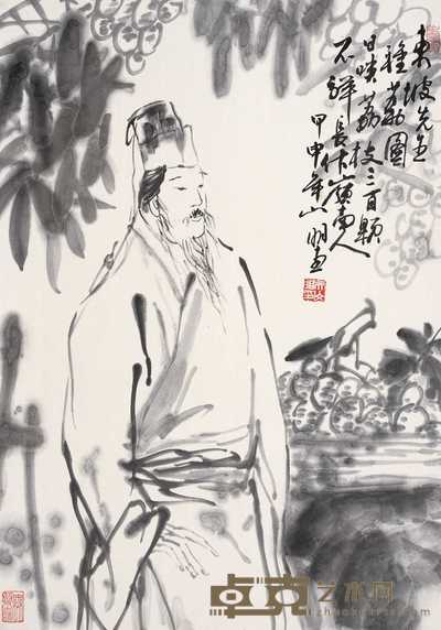 吴山明 2004年作 东坡先生种荔图 立轴 68×47.5cm
